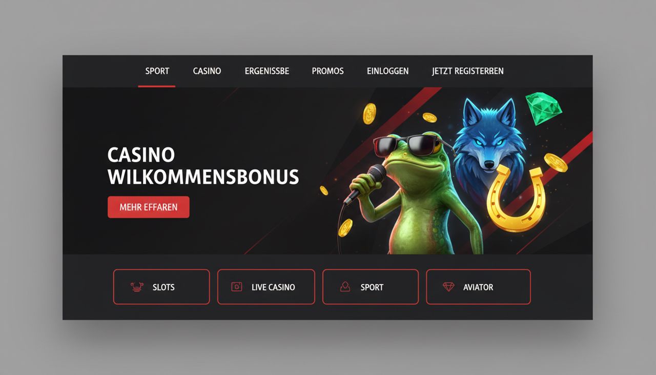 Startseite von Fonbet mit Casino- und Sportwetten-Bereich im dunklen Design